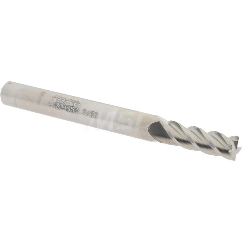 Accupro 12177076 Square End Mill: 7/32 Dia, 5/8 LOC, 1/4 Shank Dia, 2-1/2 OAL, 4 Flutes, Solid Carbide 