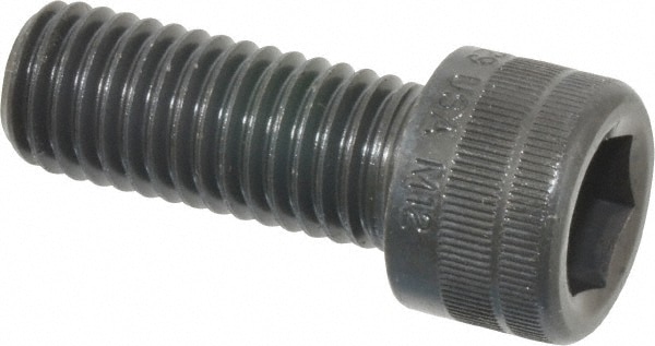 Holo-Krome 76364 Hex Head Cap Screw: M12 x 1.75 x 30 mm, Grade 12.9 Alloy Steel, Black Oxide Finish Image