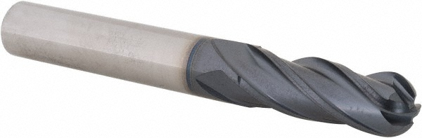 Iscar 5620369 Ball End Mill: 0.375" Dia, 1" LOC, 4 Flute, Solid Carbide Image