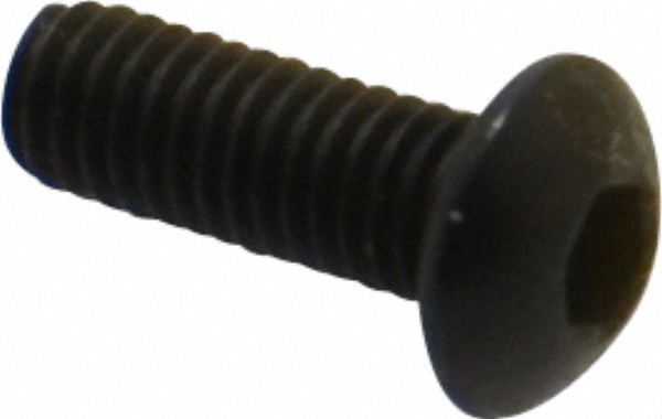 Button Socket Cap Screw: M3x0.5, 8.00 mm Length Under Head, Alloy Steel, Black Oxide - 2.00 mm Drive, Hex Socket Drive, ANSI/ASME B18.3 & ASTM F835