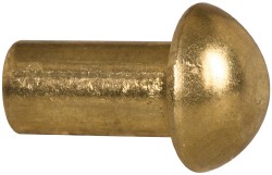 Made in USA 9V1224 3/16" Body Diam, Round Brass Solid Rivet Image