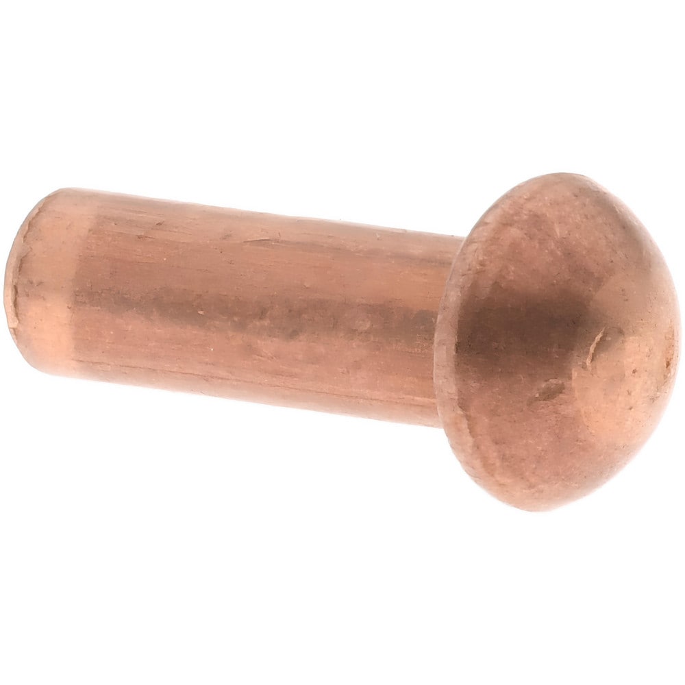 1/8" Body Diam, Round Copper Solid Rivet