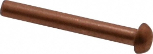 MSC 1/4 inch Body Diam, Round Copper Solid Rivet