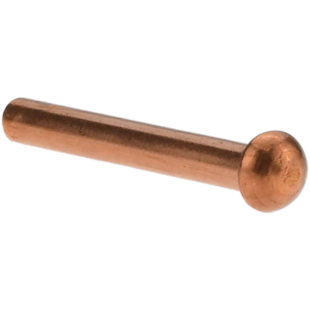 1/8" Body Diam, Round Copper Solid Rivet