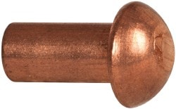 QTY 100 Round Head 1/8" dia copper rivets 1/2" Long 