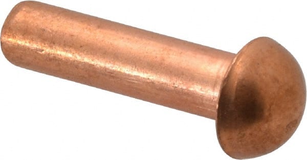 Details about   100Pcs 1/8" x 15/64" Round Head Copper Solid Rivet Fasteners 