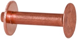 Made in USA 9A1248 #12 Wire Body Diam, Flat Copper Belt Rivet with Washer Image