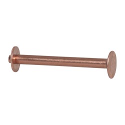 Made in USA 9A1272 #12 Wire Body Diam, Flat Copper Belt Rivet with Washer Image