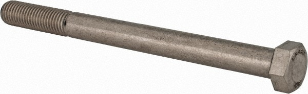 Hex Head Cap Screw: 3/4-10 x 9", Grade 18-8 Stainless Steel, Uncoated