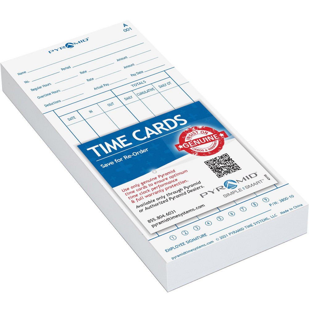 Pyramid Pyramid Time Cards, 100/Pack 67156067 MSC Industrial Supply