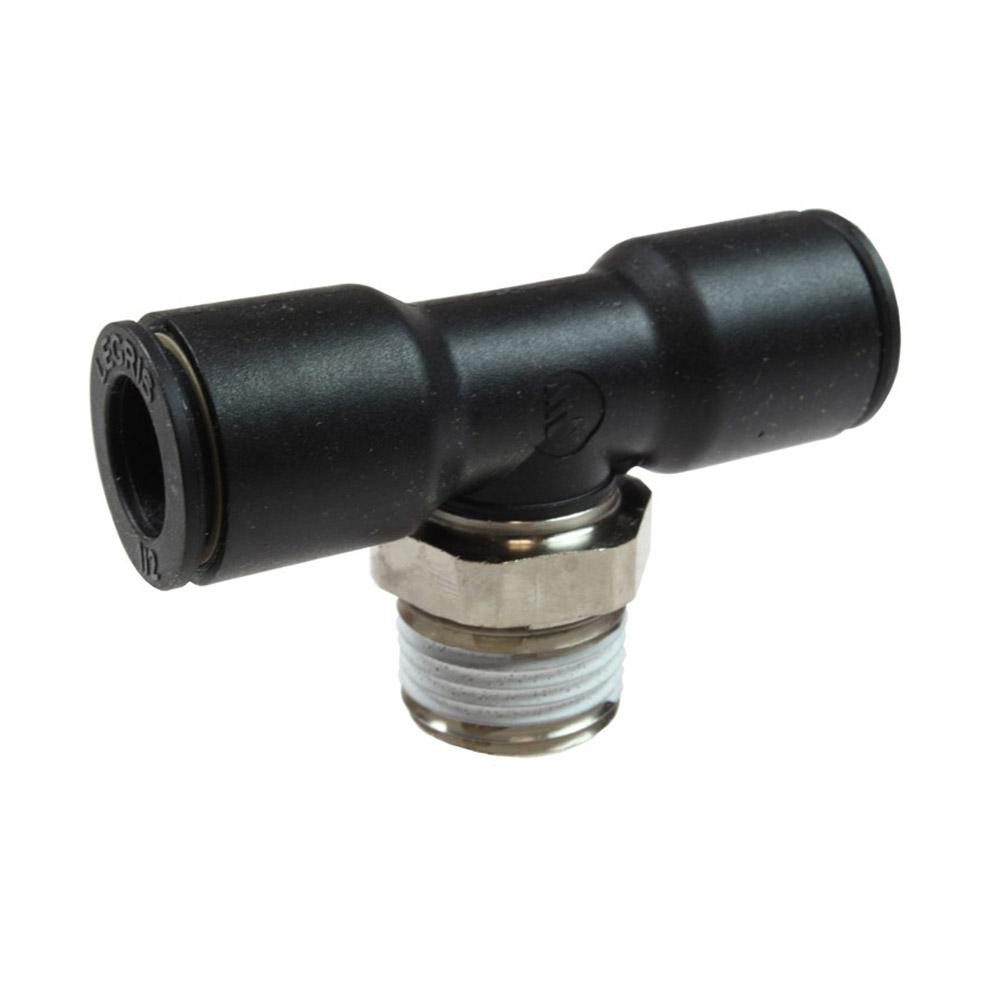 Photos - Tap / Valve / Fitting Coilhose Pneumatics Push-to-Connect Push-to-Connect Fitting: Swivel Branch Tee, NPT, 3/8" OD - Glass-Reinforced Nylon & Nick