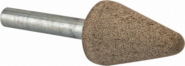 Mounted Point: 1-1/8" Thick, 1/4" Shank Dia, A5, 80 Grit, Medium