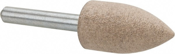 Mounted Point: 1-1/4" Thick, 1/4" Shank Dia, A12, 120 Grit, Fine