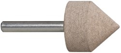 Mounted Point: 1-1/8" Thick, 1/4" Shank Dia, A13, 80 Grit, Medium