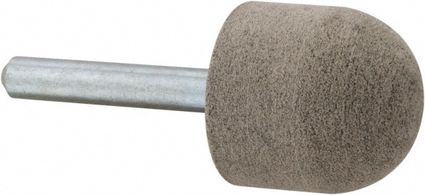 Mounted Point: 1" Thick, 1/4" Shank Dia, A21, 80 Grit, Medium