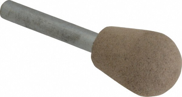 Mounted Point: 1" Thick, 1/4" Shank Dia, A23, 80 Grit, Medium
