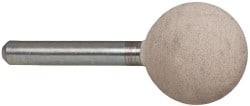 Mounted Point: 1" Thick, 1/4" Shank Dia, A25, 120 Grit, Fine