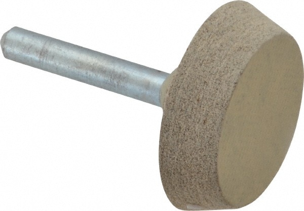 Mounted Point: 3/8" Thick, 1/4" Shank Dia, A34, 80 Grit, Medium
