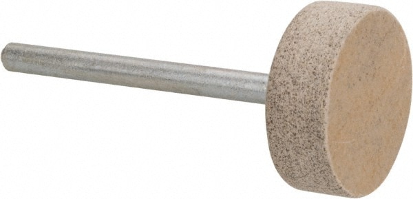 Mounted Point: 1/4" Thick, 1/8" Shank Dia, W201, 80 Grit, Medium