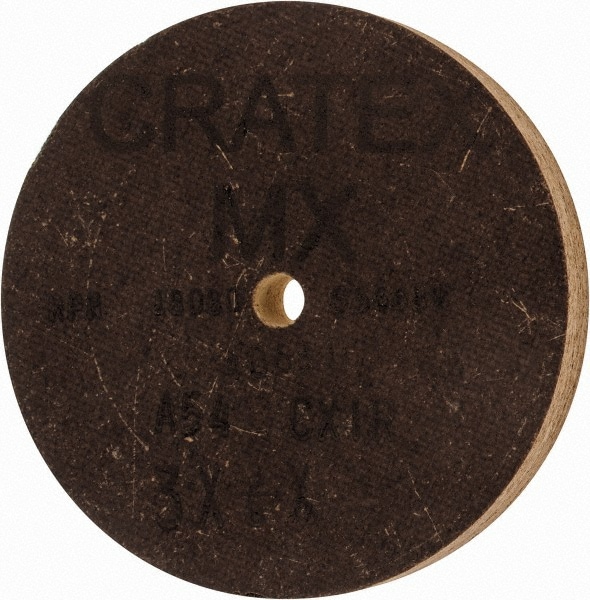 Surface Grinding Wheel: 3" Dia, 3/8" Thick, 1/4" Hole, 54 Grit