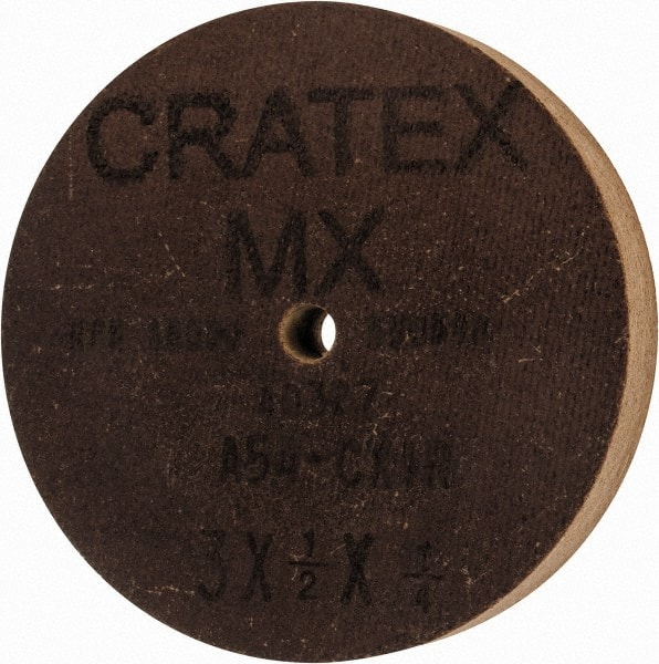 Cratex 40327 Surface Grinding Wheel: 3" Dia, 1/2" Thick, 1/4" Hole, 54 Grit 