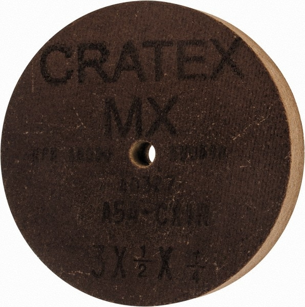 Cratex 40327 Surface Grinding Wheel: 3" Dia, 1/2" Thick, 1/4" Hole, 54 Grit Image