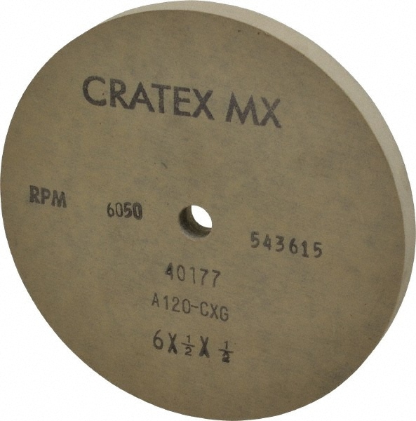 Cratex 40177 Surface Grinding Wheel: 6" Dia, 1/2" Thick, 1/2" Hole, 120 Grit Image