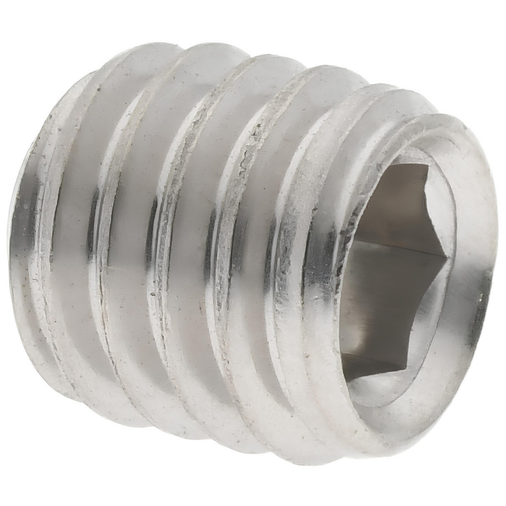 Set Screw: M6x1, 6.00 mm Overall Length, Cup Point, Stainless Steel, Grade 18-8 & Austenitic Grade A2 - Hex Drive, DIN 916