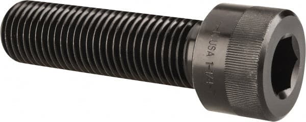 Holo-Krome 72406 Hex Head Cap Screw: 1-1/4 - 7 x 4-1/2", Alloy Steel, Black Oxide Finish 