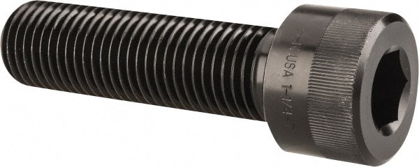 Holo-Krome 72406 Hex Head Cap Screw: 1-1/4 - 7 x 4-1/2", Alloy Steel, Black Oxide Finish Image