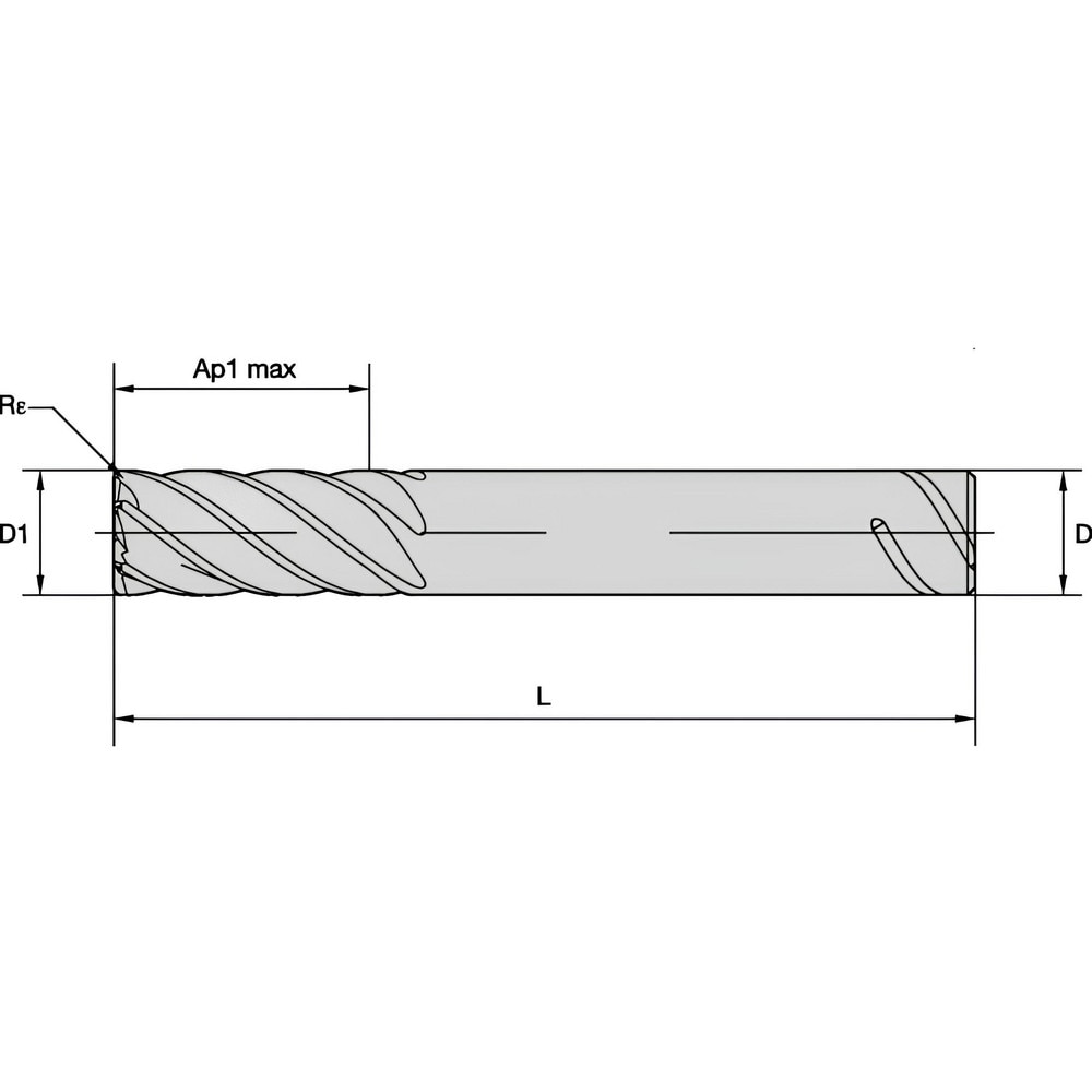 Kennametal - Corner Radius End Mill: 1 2