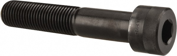 Holo-Krome 72444 Hex Head Cap Screw: 1-1/2 - 6 x 8", Alloy Steel, Black Oxide Finish 