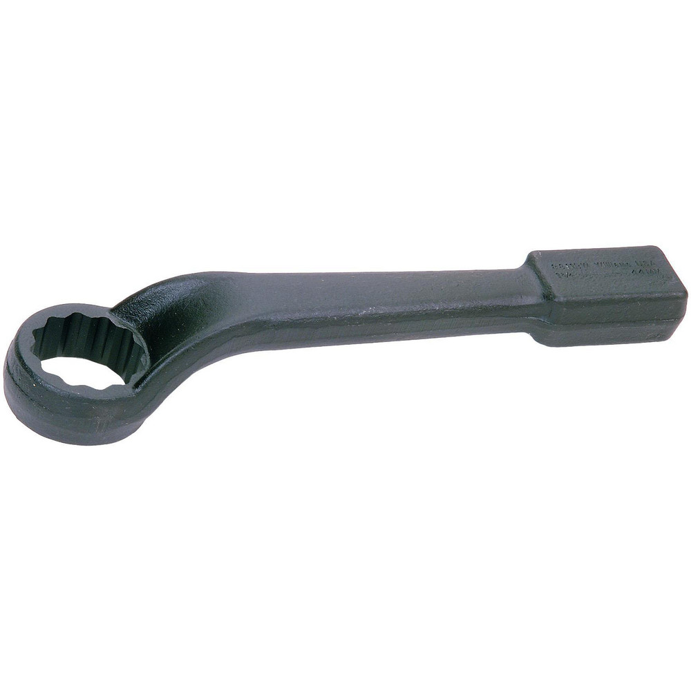 Offset Striking Box End Wrench: 2-3/4", 12 Point, Single End - 15" OAL, Steel, Black Oxide Finish