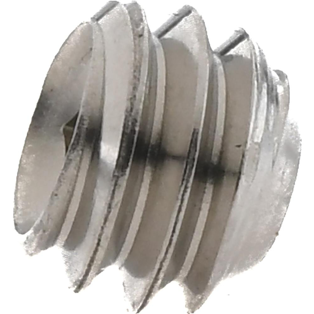 Set Screw: 1/4-20, 3/16" Overall Length, Cup Point, Stainless Steel, Grade 18-8 - 1/8" Hex Drive