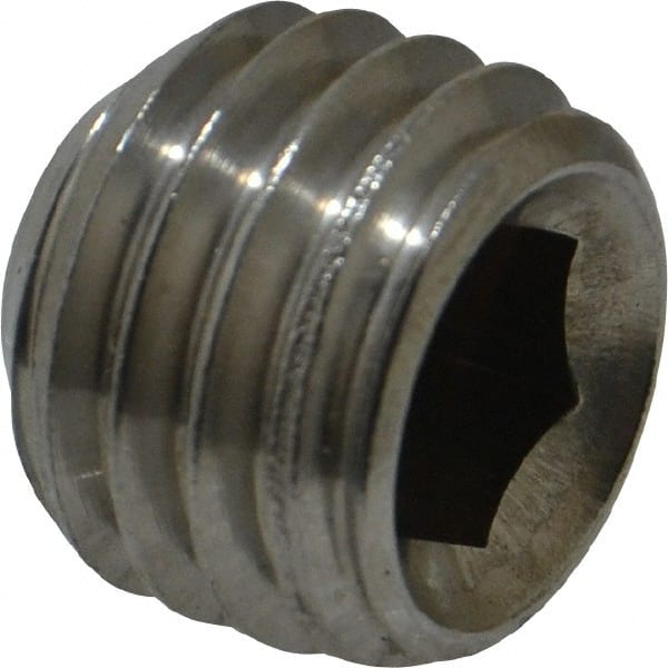 Set Screw: 5/8-11 x 1/2, Cup Point, Stainless Steel, Grade 18-8