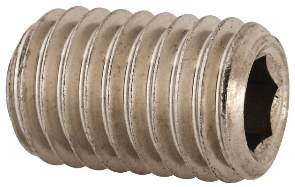 Set Screw: 5/8-11 x 1", Cup Point, Stainless Steel, Grade 18-8