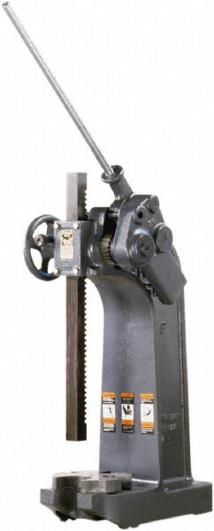 Pneumatic Arbor Press: 1-1/2" Ram, 7-3/4" Throat Depth, 6 Ton Pressure, 20-1/4" Max Work Height