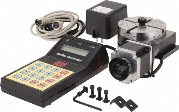 28,800 Max RPM Table/400 Max RPM Motor, 4" Table Diam, Horiz, CNC Rotary Indexing Table
