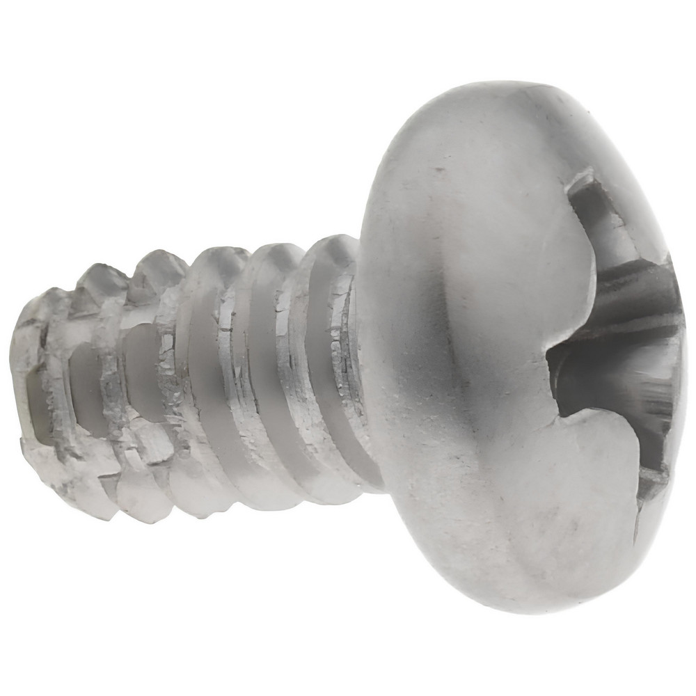 #6-32 UNC 1/4" Length Under Head #2 Phillips Thread Cutting Screw - 410 Stainless Steel, Pan Head, Type F Point