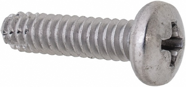 #10-24 UNC 3/4" Length Under Head #2 Phillips Thread Cutting Screw - 410 Stainless Steel, Pan Head, Type F Point