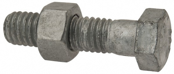 Value Collection 3GBM906C0108 Hex Head Bolt: 3/8-16, 1-1/2" Length Under Head, Steel, Grade 2 Image