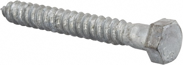 1/2" Screw, 4" Length Under Head, Steel, Hex Head Lag Screw