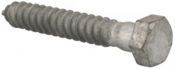 5/8" Screw, 4" Length Under Head, Steel, Hex Head Lag Screw