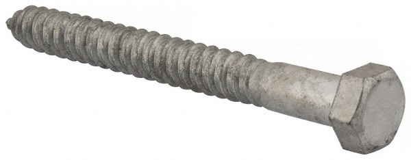 5/8" Screw, 6" Length Under Head, Steel, Hex Head Lag Screw