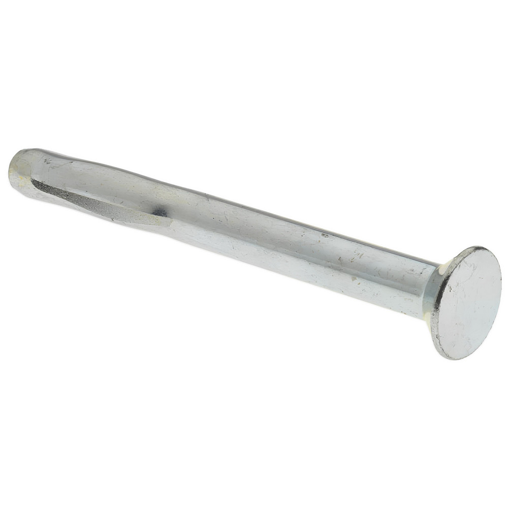 Split Drive Concrete Anchor: 1/4" Dia, 2-1/2" OAL, 1-1/8" Min Embedment - Steel, Zinc Finish, Flat Head