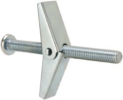 Value Collection NFC5021 1/8" Diam x 2" OAL, 1/8" Screw, Steel Toggle Bolt Drywall & Hollow Wall Anchor Image