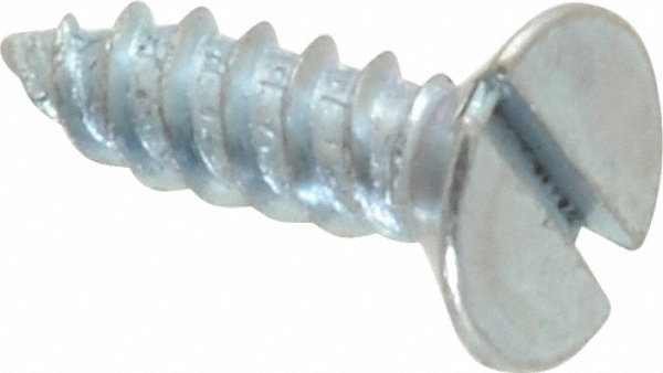 #6, 1/2" OAL, Slotted Drive, Flat Head Wood Screw