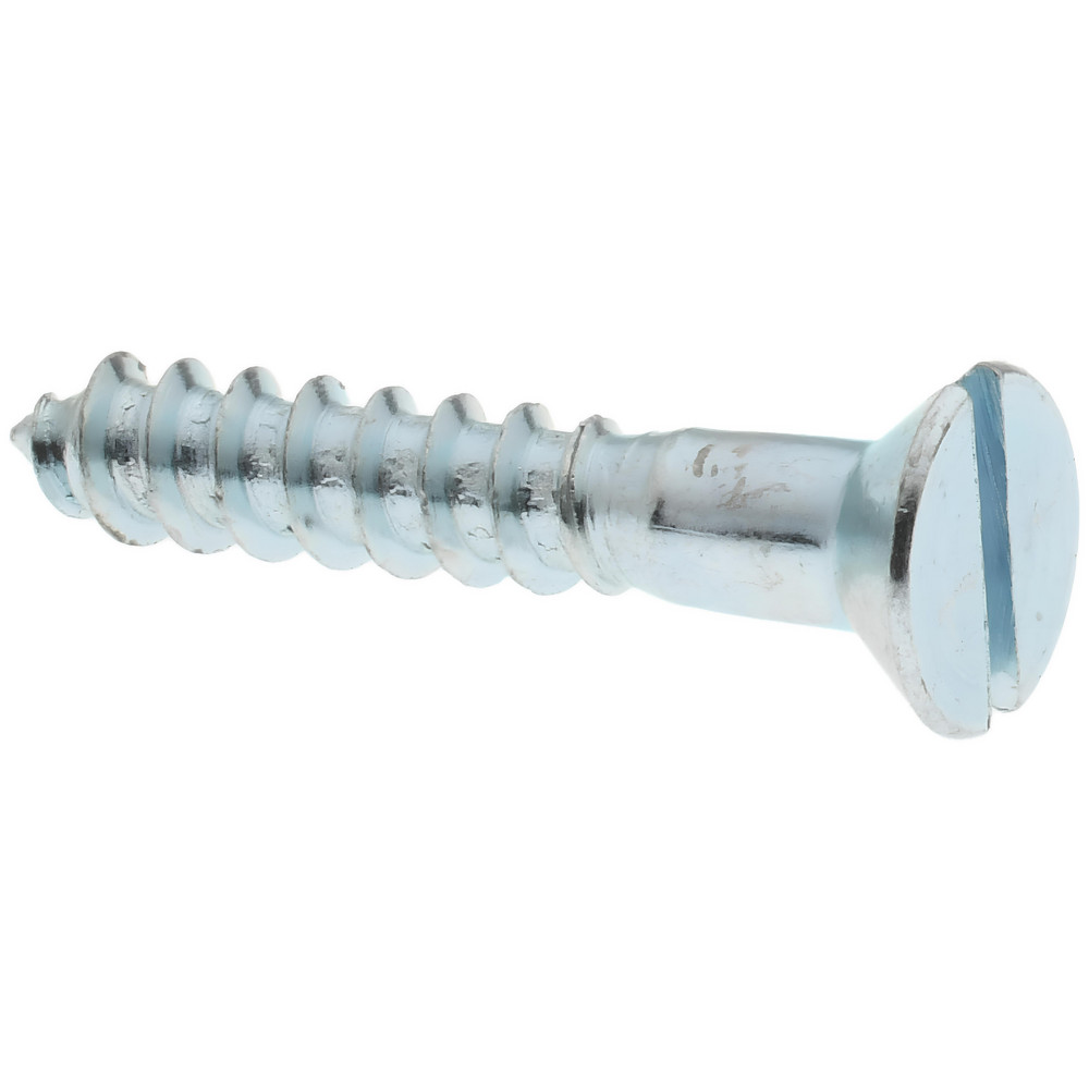 #8, 1" OAL, Slotted Drive, Flat Head Wood Screw