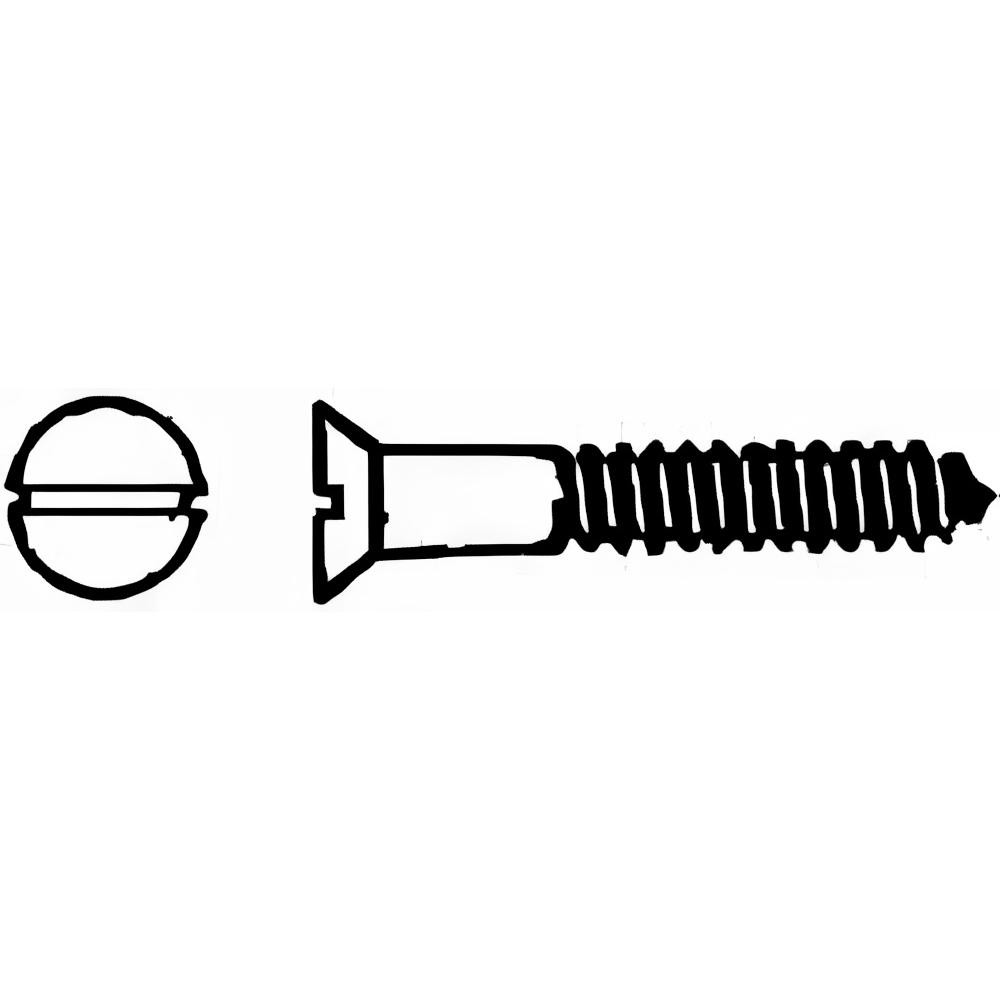#14, 1-1/2" OAL, Slotted Drive, Flat Head Wood Screw - Stainless Steel, Grade 18-8