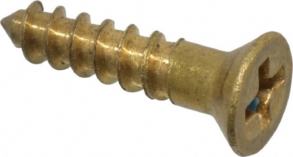 #2 x 1/2 Phillips Flat Head Wood Screws Solid Brass Qty 100